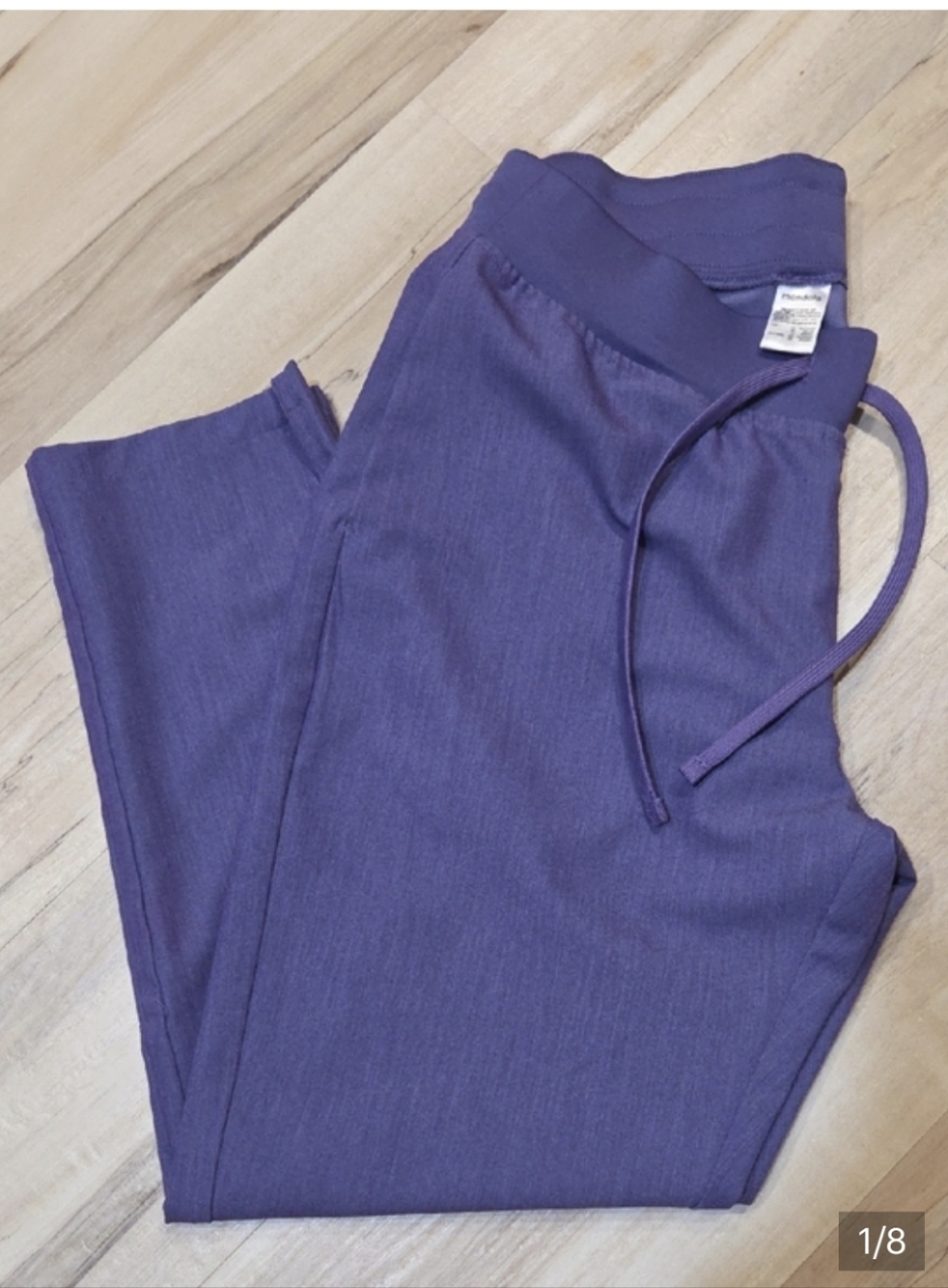 Mandala 6 Pocket Slim Scrub Pants in Heather Grape Petite Medium